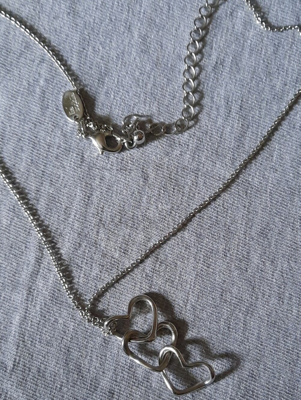 Lia Sophia Silver Triple Heart Pendant Necklace - Women Jewelry